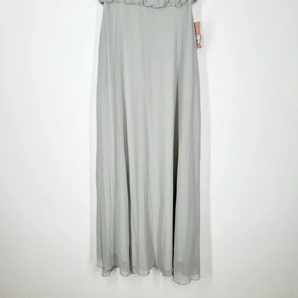 NWT Birdy Grey Gwennie Dove Gray Chiffon Dress Women’s Size Large - Picture 5 of 15